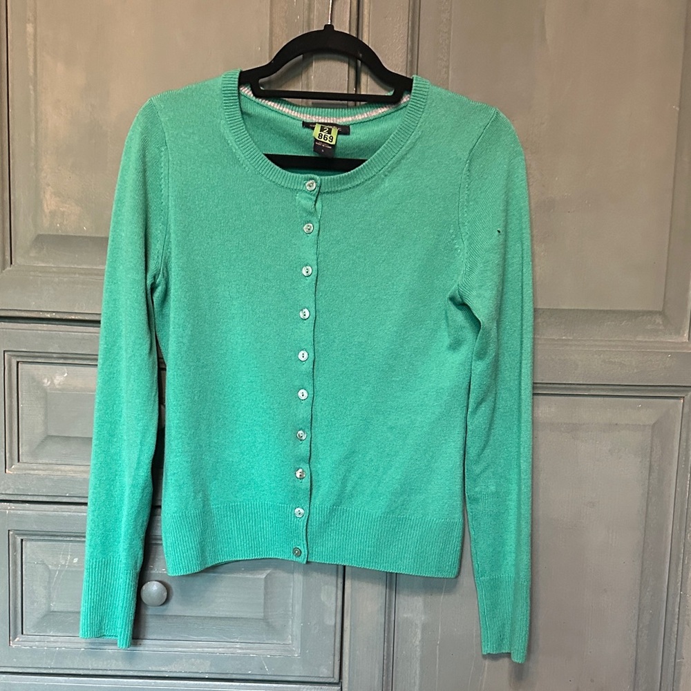 SOLD Banana Republic Green Button Down Cashmere Cardigan